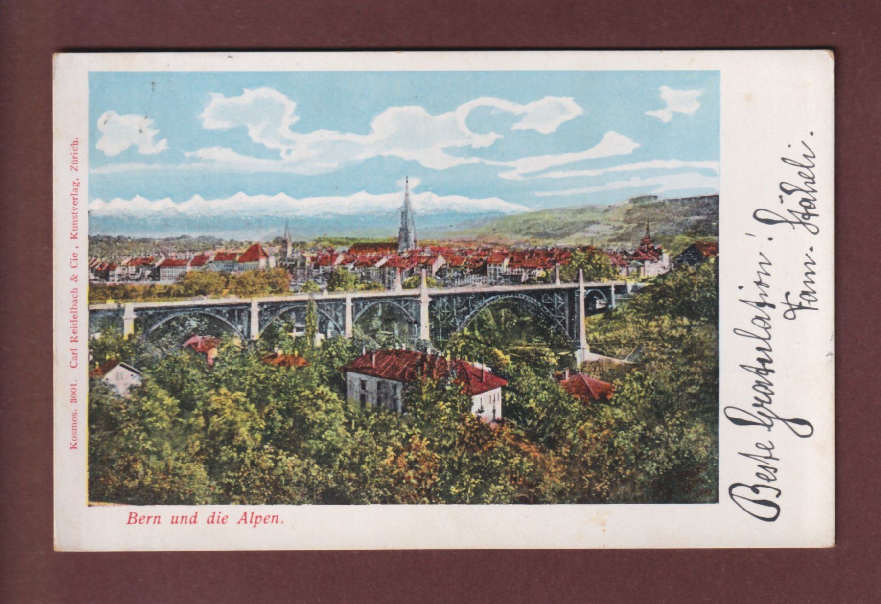 Cartes postales: BERN und die Alpen - 1912 – D'occasion à Pully par nicecards-shop