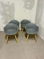 4er Set Schalenstuhl Kunststoff/ Holz, Stuhl mit Armlehne