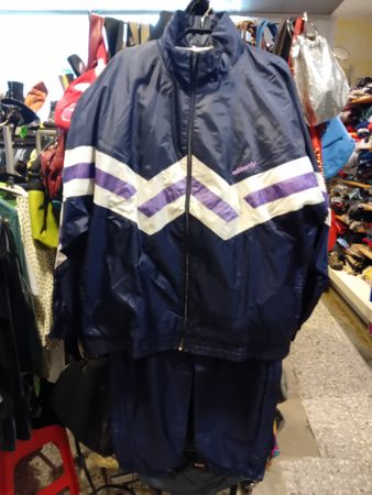 Adidas tuta sportiva vintage anni 90 blu viola taglia L / XL
