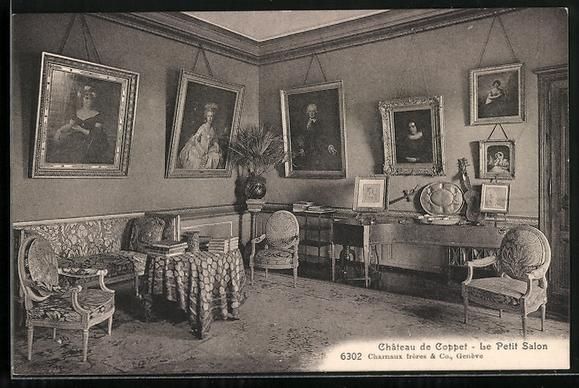 Cartoline postali: Coppet, Château de Coppet, Le Petit Sal – Usato da Berlin venduto da bartko-reher