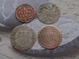 4 x monnaies Cantonales 1640 - 1812 (divers cantons Suisse)