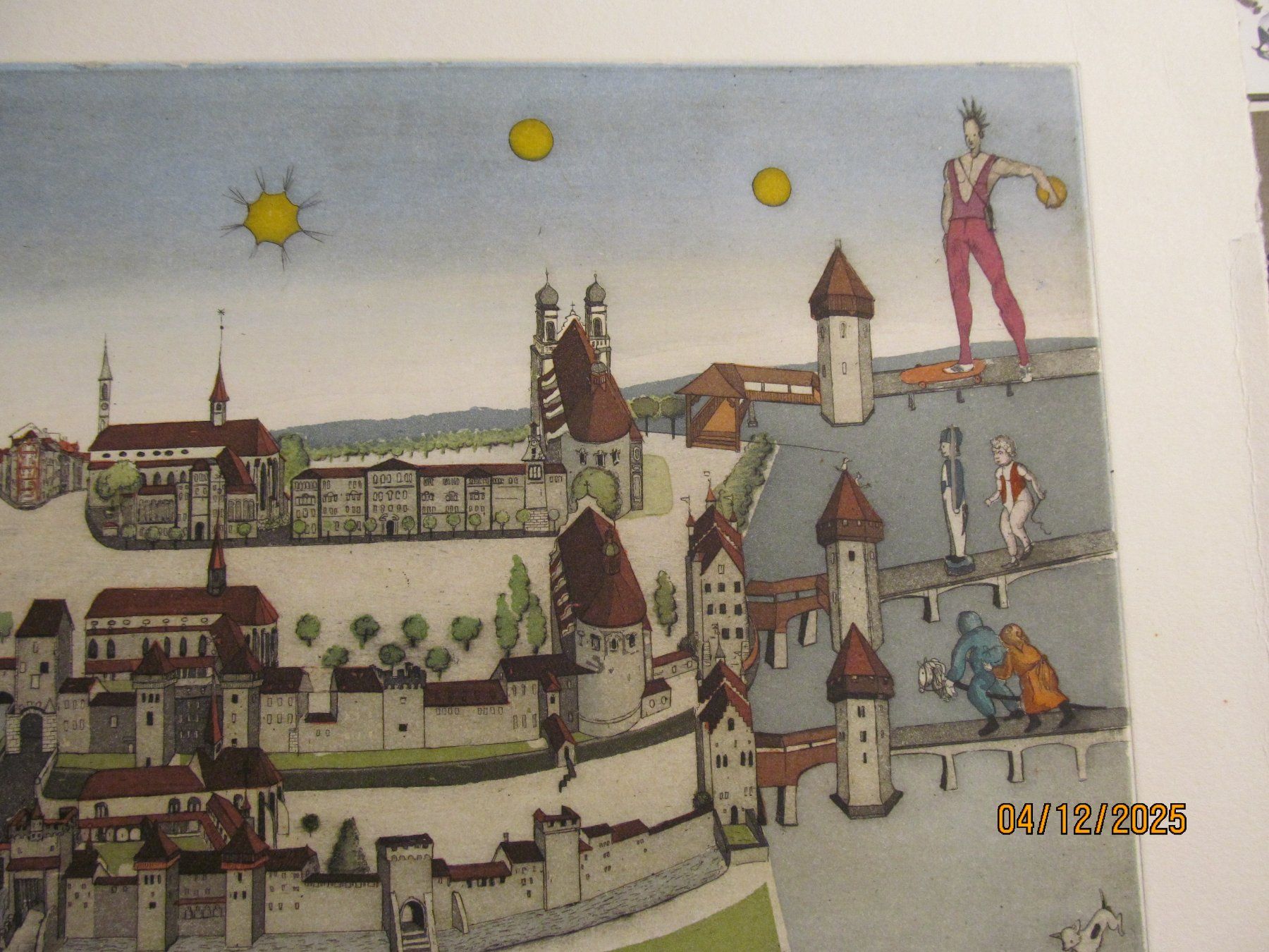 Grafiken & Lithographien: H.R. AMBAUEN   Farbradierung  Luzerner  Ansicht – Neu (gemäss Beschreibung) aus Hergiswil NW von Panda1990 2