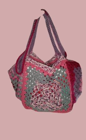 Gehäkelte Granny Square Tasche - Unikat Herbst Chic!