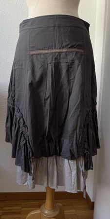 Jupe EVA KAYAN, taille 38, coton, gris taupe beige 