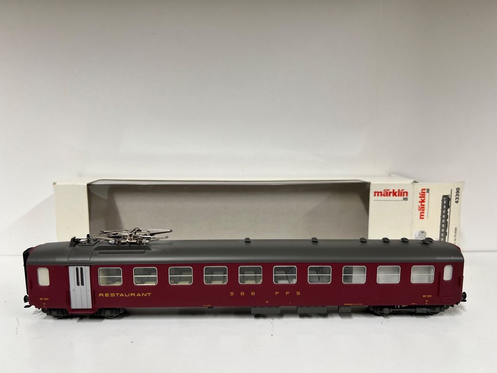 MÄRKLIN 43390 H0 Leichtstahl-Speisewagen Typ WR, SBB, Ep.lll (Gebraucht ...