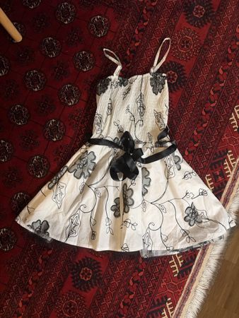 Robe fille G.O.L. Girls fleurs noir blanc taille 140