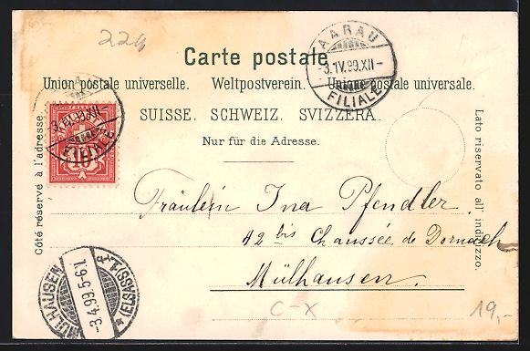 Cartoline postali: Litho Aarau, Ortsansicht, Neue Kaserne,  – Usato da Berlin venduto da bartko-reher 1