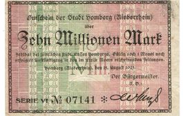 Homberg 10 Mil.Mark Serie VI 15.08.1923 VZ-VZ+
