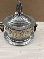 Antike Dose mit Deckel verziert Metall gebraucht