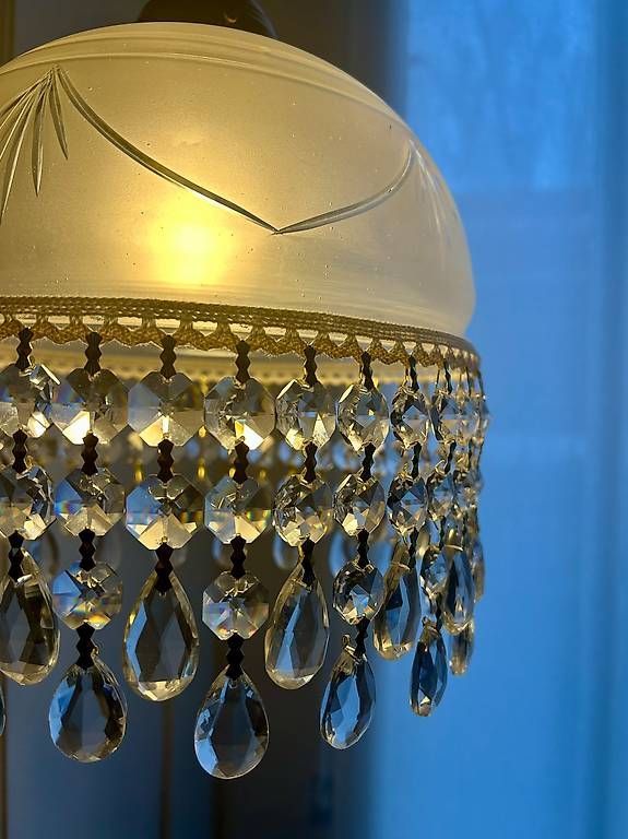 Kronleuchter & Deckenlampen: Kristall-Lampe UNIKAT / mit Handschliff-Schirm – Gebraucht aus St. Gallen von matasurf