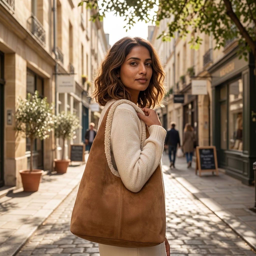 Borse da donna: Hobo-Tasche in Wildlederoptik mit Teddyfutter – Nuovo e nell'imballaggio originale da Diegten venduto da Jus_nooo 6