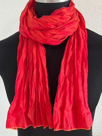 Colora Schal, 57% Seide, Orange-Rot, NEU