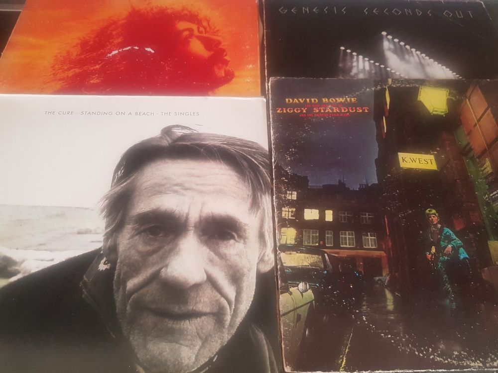 Lot 4 Vinyles, The Cure, Carlos Santana, David Bowie, Genesi 