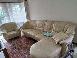 Helle Ledergarnitur inkl. Ledersessel – ab CHF 1.–