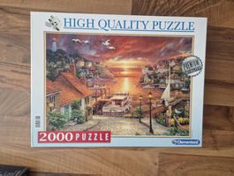 Puzzle 2000 Teile Hafen Ansicht Sonnenuntergang