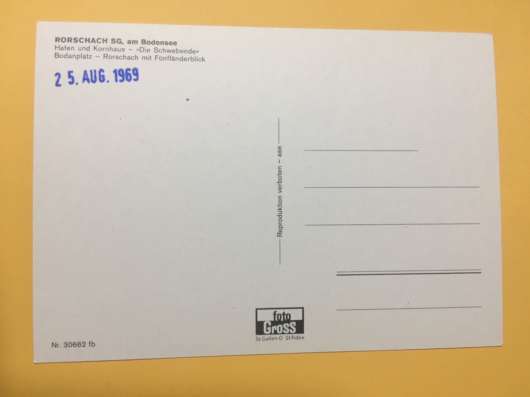 Cartoline postali: Rorschach St.Gallen mehrbildrig datiert 1969 – Usato da Küttigen venduto da Melisch1000 1