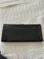 Elegante Vintage Kroko-Leder Abendtasche, Schwarz, 70er Jahr
