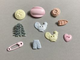 10 Knöpfe, farbig, verschiedene Arten, für Kindersachen