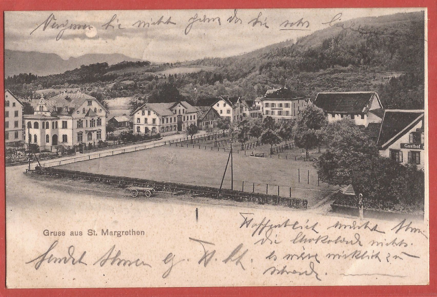 Ansichtskarten: St. Margrethen - Quartier - 1903 – Gebraucht aus Fislisbach von Porano