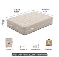 Inflatable Air Mattress Khaki 200x152x40cm with Pump