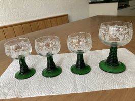 3x Weisswein, 1x Rotwein Römer