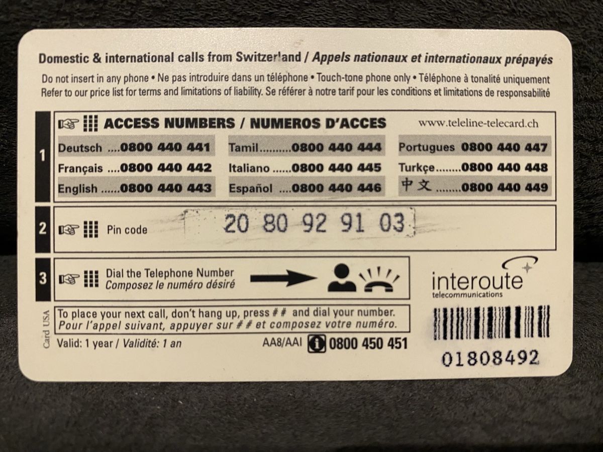 Schede telefoniche: Teleline – Usato da Lausanne venduto da babacard10 1