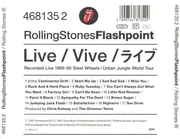 CD: Live 1989-90 - Rolling Stones - Flashpoint – Usato da Unterbch venduto da uqliv 1
