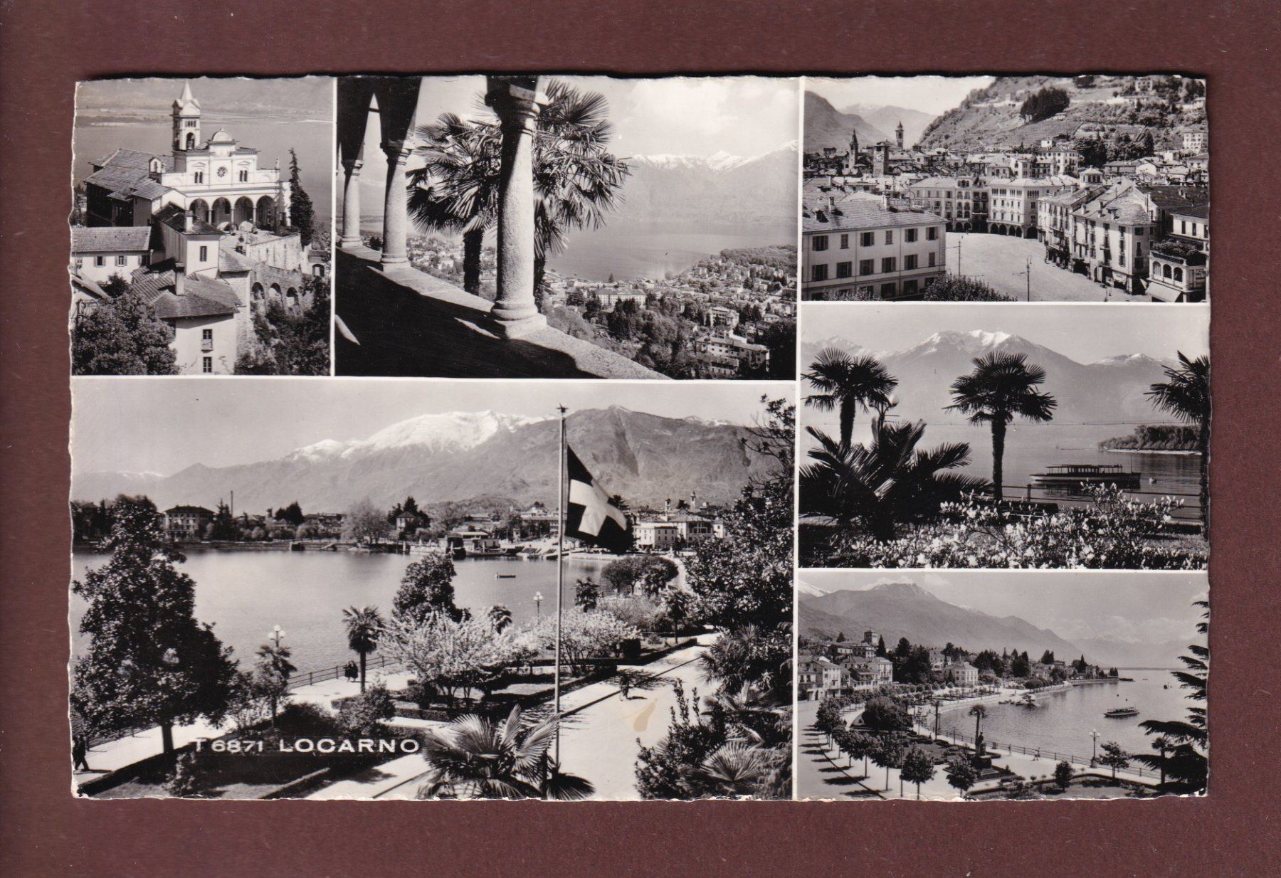 Cartoline postali: LOCARNO - 6 images - 1960 – Usato da Pully venduto da nicecards