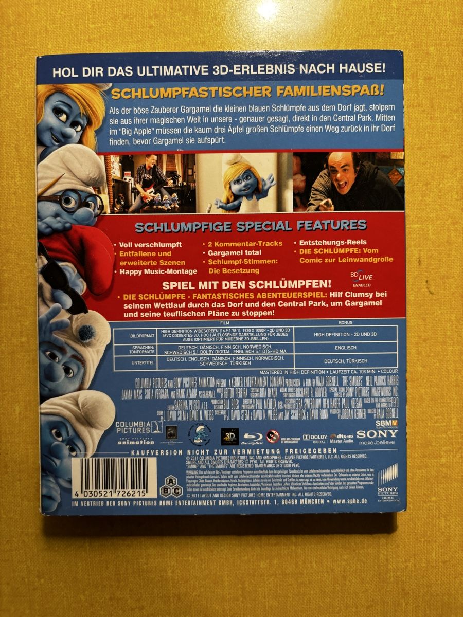 Tutti i DVDs: Die Schlümpfe in 3D - Blu-ray – Usato da Brugg AG venduto da corkycanada 2
