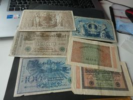 Dt. Reich, Konvolut alte Banknoten