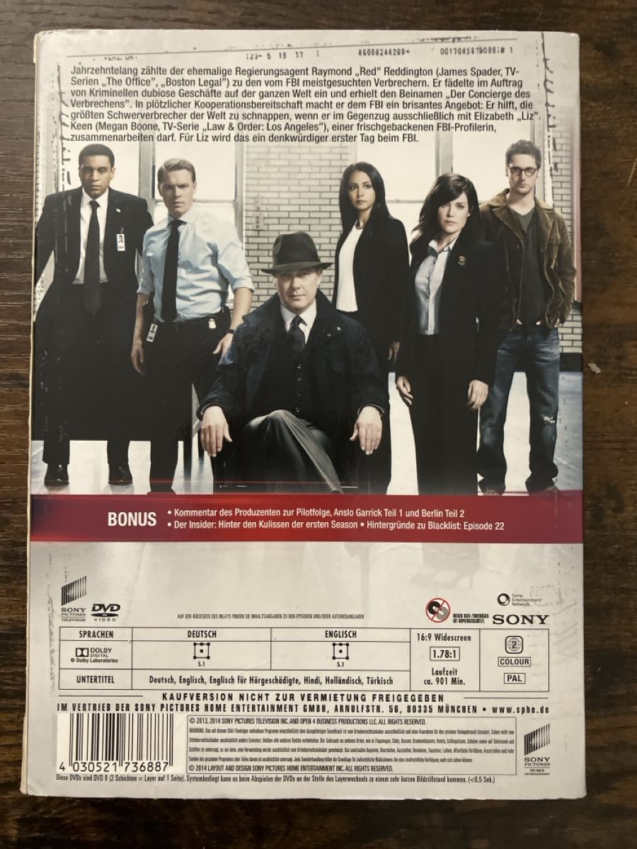 Tutti i DVDs: Blacklist Staffel eins DVD – Usato da Glarus venduto da Jhuber78 1