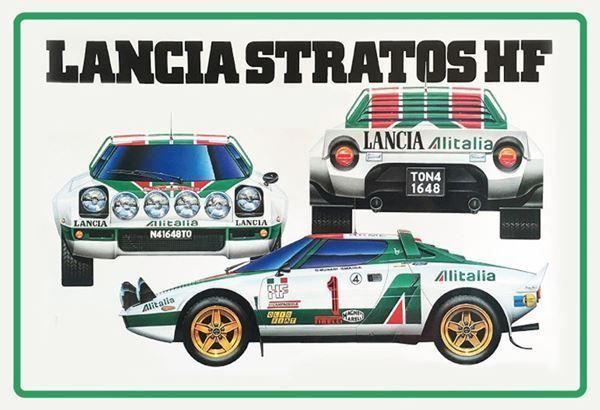 Lancia Insegne: Blechschild-LANCIA STRATOS HF RALLYE – Nuovo e nell'imballaggio originale da Rupperswil venduto da big-one-sale