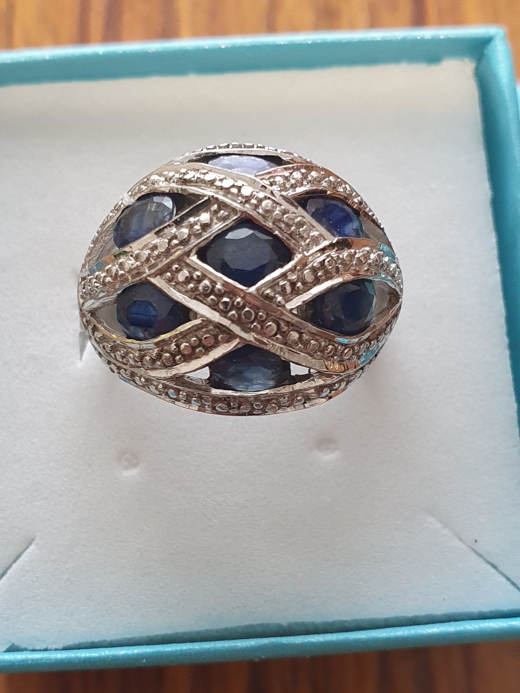 Ringe: Ansprechender Saphir Ring in 925er Silber Montur – Gebraucht aus Wohlen AG von palmsprings 1