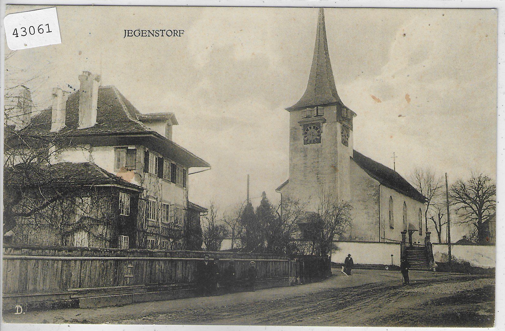 Ansichtskarten: Jegenstorf - Dorfpartie mit Kirche – Gebraucht aus Ettingen von Kartenplanet