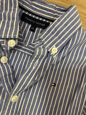 Tommy Hilfiger Hemd, Gr. 104, blau gestreift, Top Zustand!