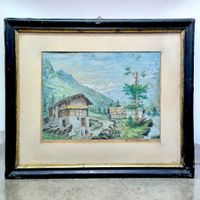 Xaver SCHWEGLER (1832-1902) aquarelle sur papier 1855