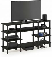 TV Regal 4 Ebenen Fernsehtisch TV Schrank Holz Schwarz
