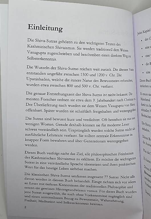 Libri: Die Shiva-Sutras  - Gebunde Ausgabe – Nuovo e nell'imballaggio originale da Basel venduto da Shankar 2