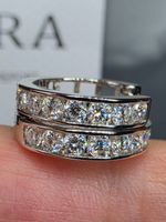 Boucles d'oreille argent diamants moissanite de 1,008 ct