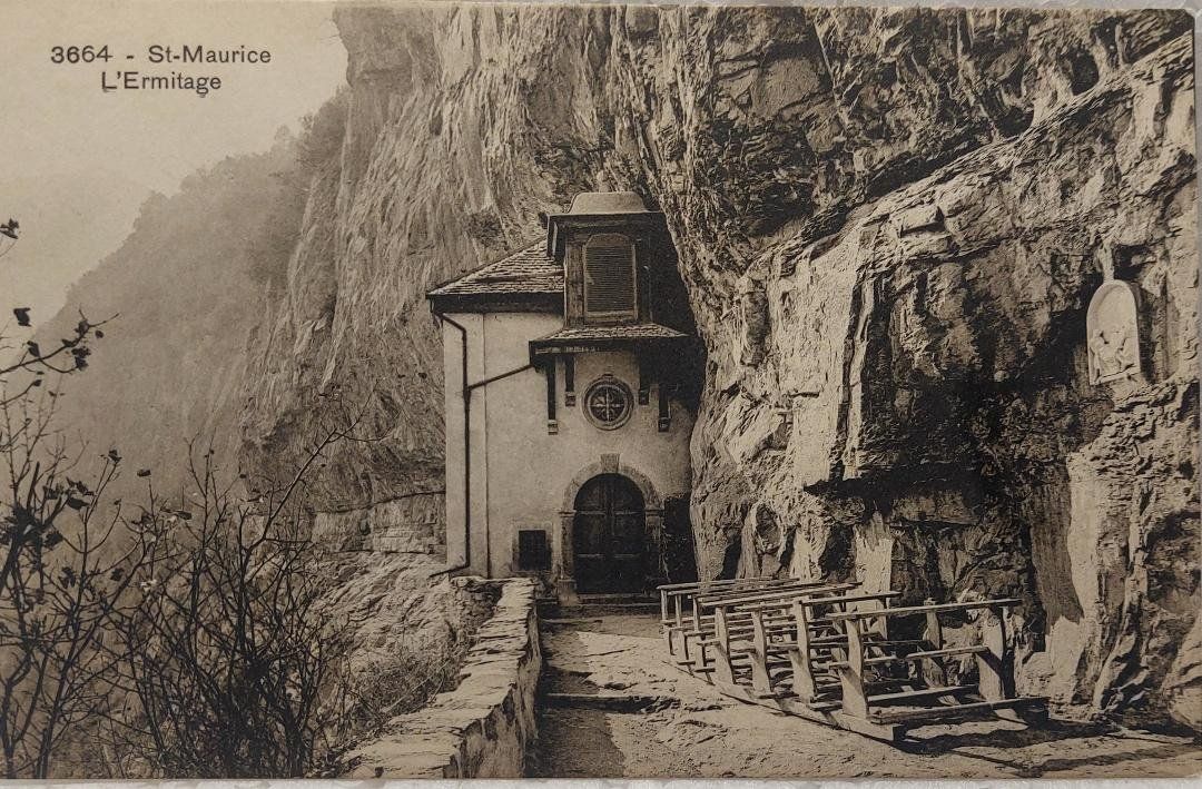 Cartoline postali: St-MAURICE - L'Ermitage – Usato da Delémont venduto da Domdom1