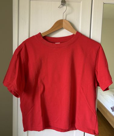 T-Shirt kauf dich glücklich rot Baumwolle Grösse M