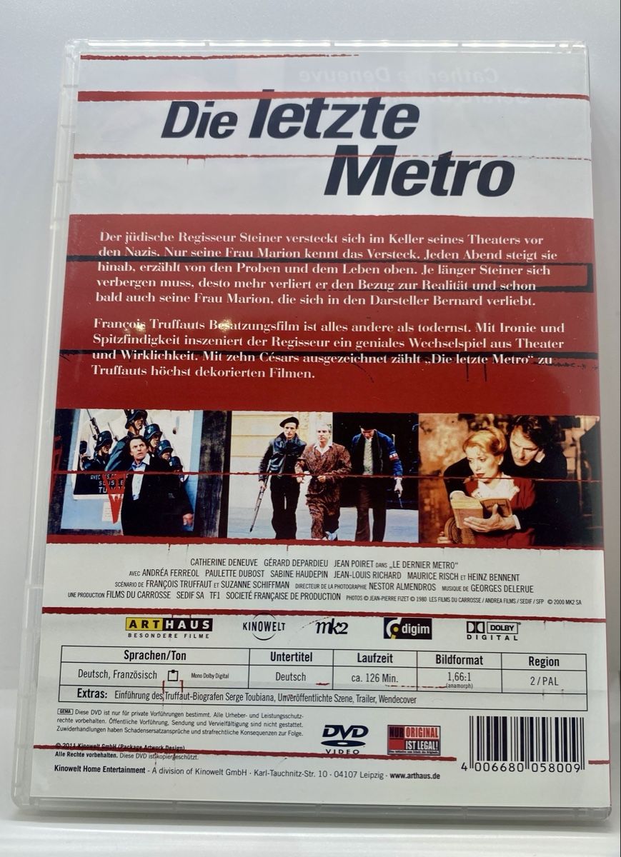 Tutti i DVDs: Die letzte Metro - Catherine Deneuve, Gérard Depardieu – Usato da Zürich venduto da m7lx 1