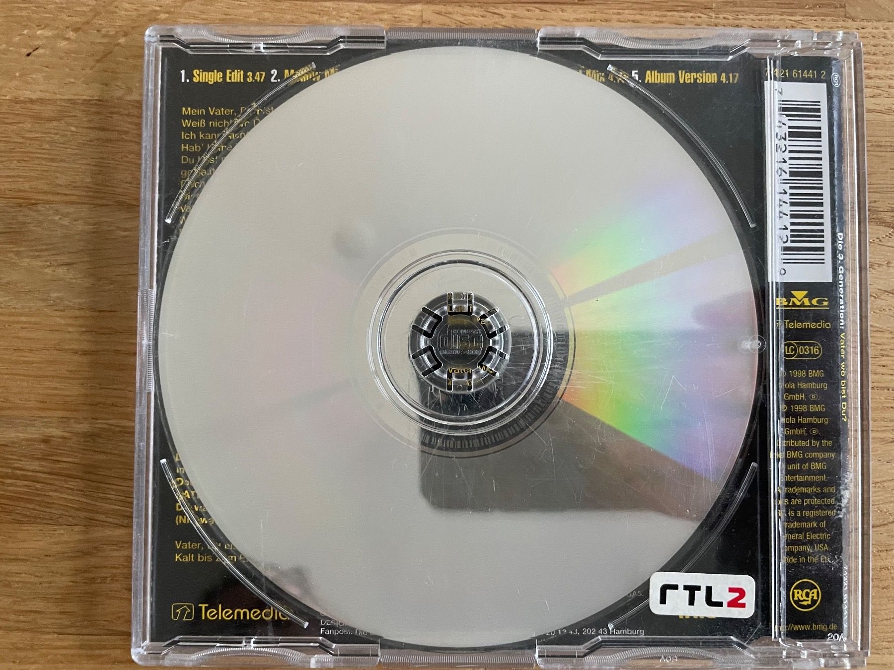 CD: CD / Single - Die 3. Generation - Vater wo bist du? - 1998 – Usato da Winterthur venduto da Secondhand-Family 1