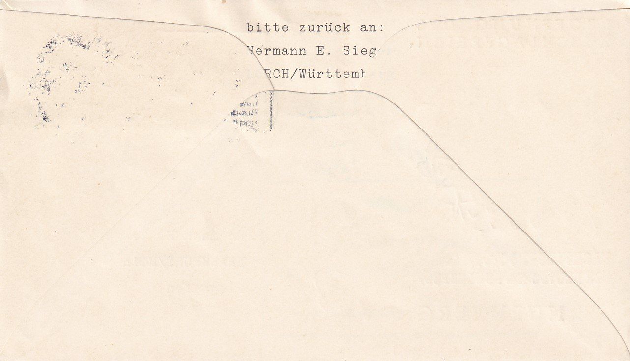 Tutti i francobolli: 1. Nachtluftpost Lufthansa Nürnberg - Stuttgart 1961 – Usato da Baar venduto da Asmara111 1