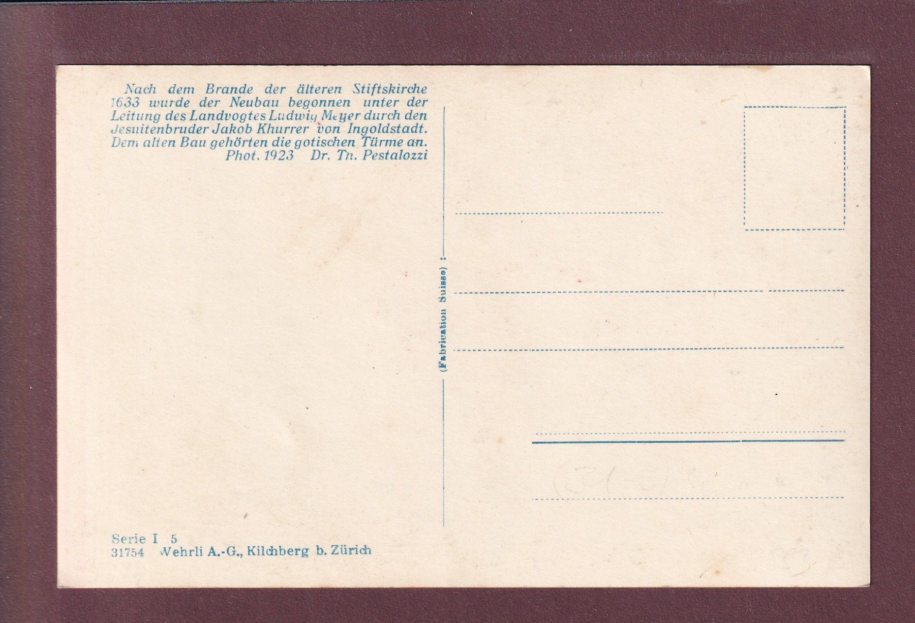 Cartes postales: LUZERN - Inneres der Stiftskirche – D'occasion à Pully par nicecards 1