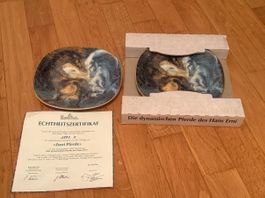 Hans Erni Rosenthal 2 Teller Zwei Pferde Zertifikat