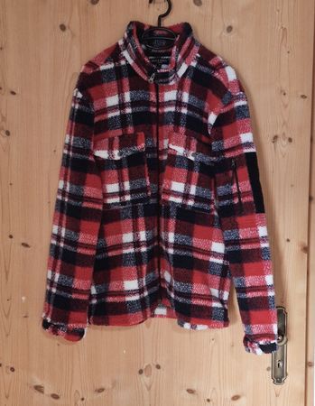 Herren Jacke/Hemd BraveSoul London M  rot-beige-dunkelblau