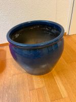 Blumentopf Keramik blau glasiert