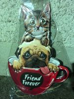 Friend forever hund katze mops tier deko