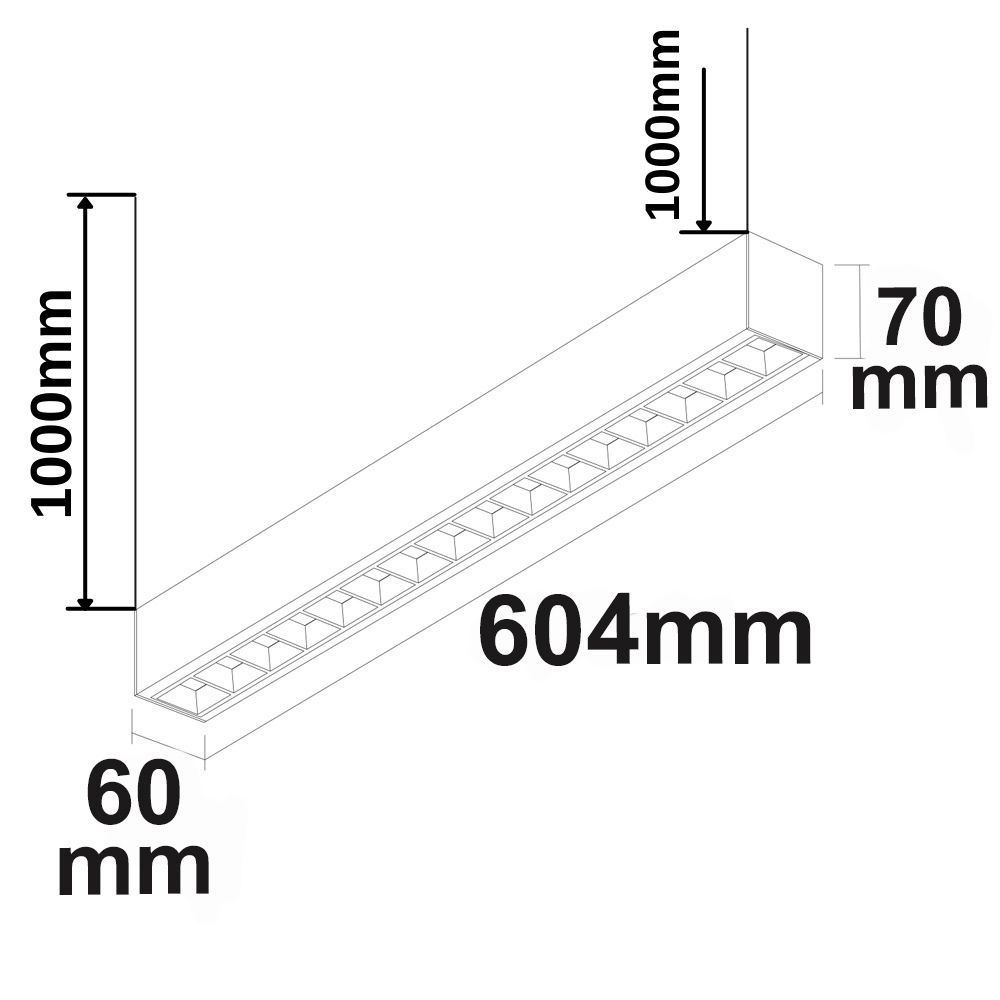 Lampadari & plafoniere: LED Pendelleuchte, Raster, 60 cm Länge – Nuovo (secondo la descrizione) da Kreuzlingen venduto da Smart-Light 6